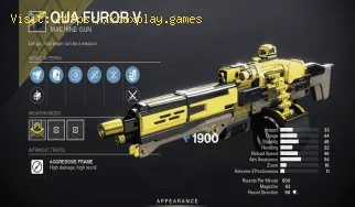 Come ottenere Qua Furor V in Destiny 2 and Its God Roll