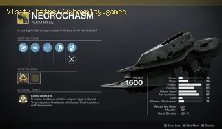 Come ottenere il fucile automatico esotico Necrochasm in Destiny 2
