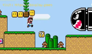 Animation de Super Mario World 1-1 recréée dans un cahier