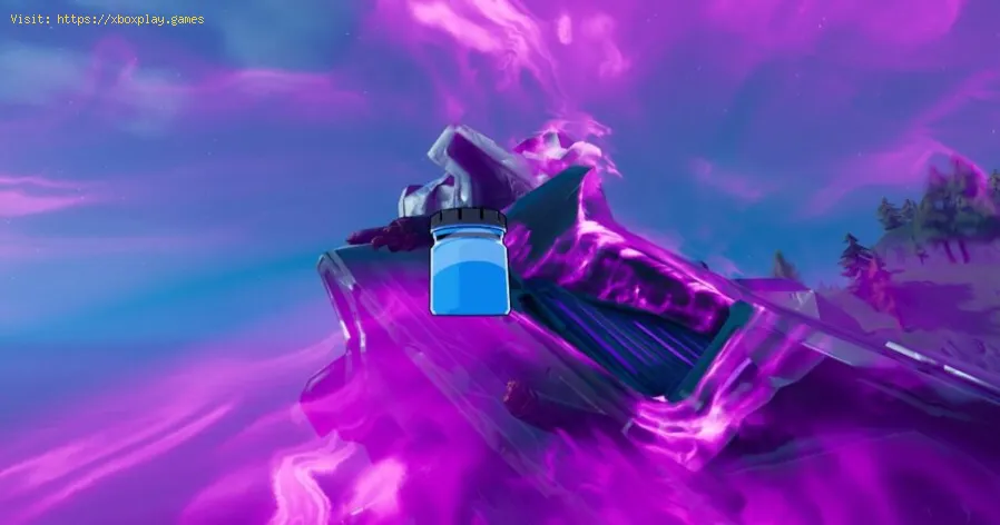 Fortnite : bouteilles bleues en cristal dans les débris