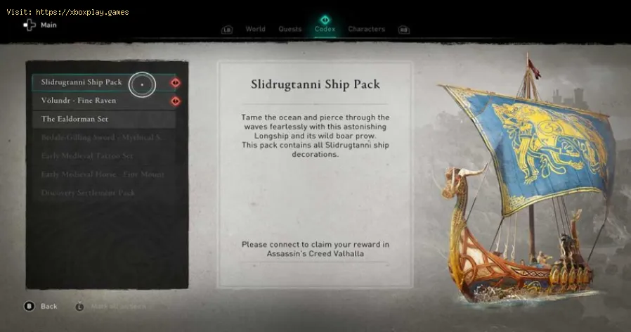 Assassin's Creed Valhalla：ディスカバリーツアーバイキング時代にSlidrugtanniシップパックのロックを解除する方法-1