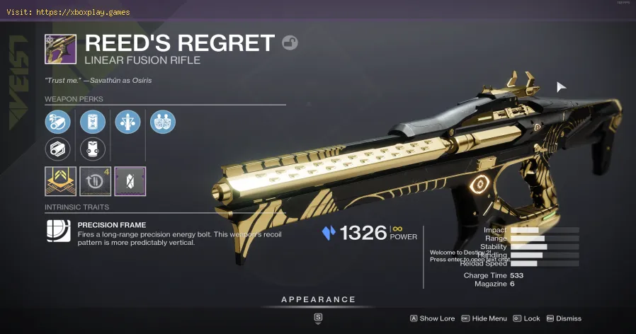 Destiny 2: Cómo obtener el arrepentimiento de Reed garantizado