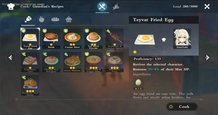 Genshin Impact : comment acheter des recettes