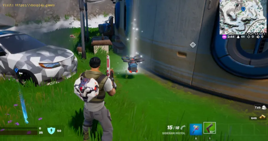 Fortnite: um carro ou caminhão entre dois sete postos avançados s