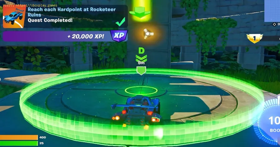 llegar a cada punto fijo en Rocketeer Ruins para Fortnite
