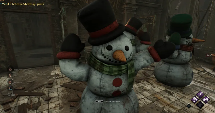 Verstecke dich in Dead by Daylight in einem Schneemann