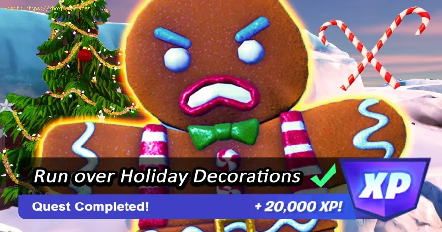 run over Christmas decorations with vehicles in Fortnite
