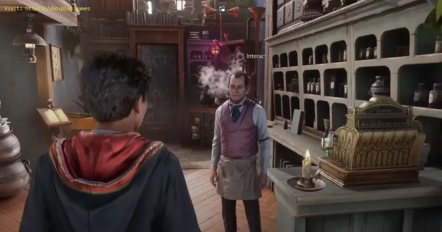 Localização da loja de poções de J. Pippin em Hogwarts Legacy