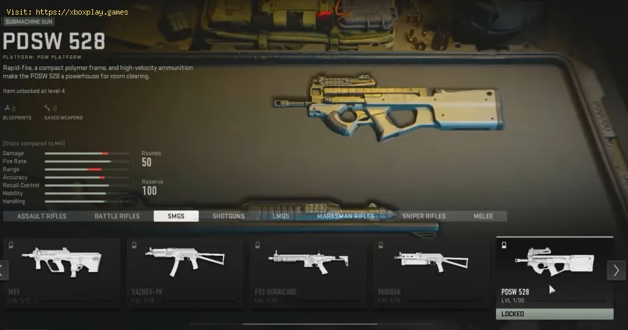 Meilleure classe de PDSW 58 dans le jeu classé MW2