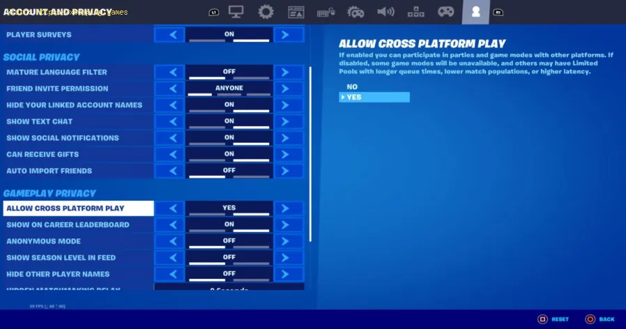 Fortnite: Cómo habilitar partidas multiplataforma