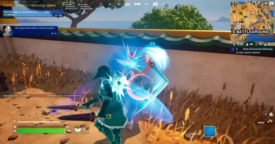 Fortnite: golpea a los oponentes con un arma cuerpo a cuerpo