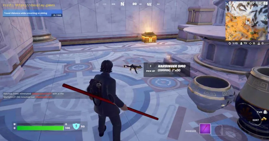 collect weapons at Summit Temple in Fortnite