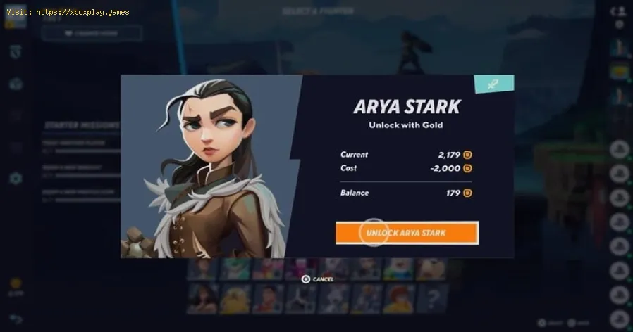 Schalte Arya Stark in MultiVersus frei