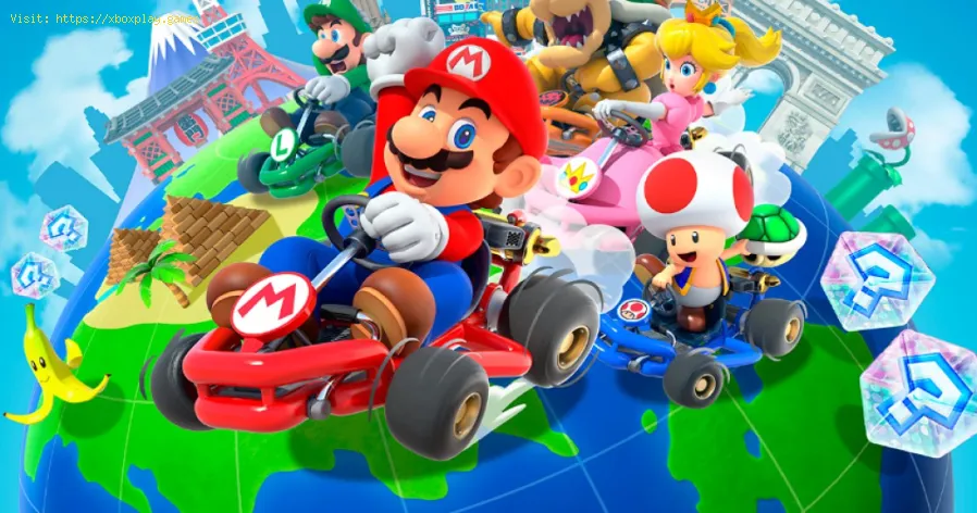 Mario Kart Tour: Colete 5 cogumelos caídos usando um condutor 