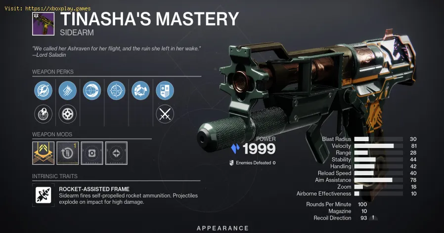 Destiny 2 e il suo God Roll: ottieni la maestria di Tinasha