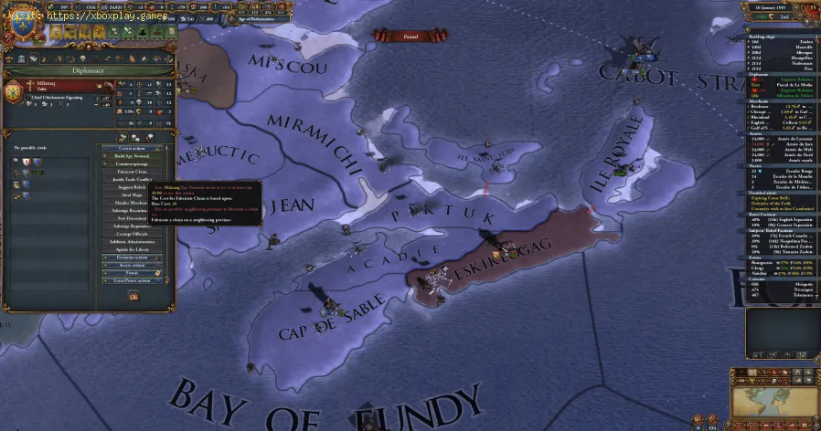 Europa Universalis 5でクレームを捏造する方法-1