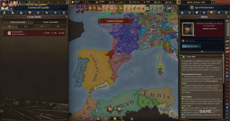 Europa Universalis 5: How To Get Claims