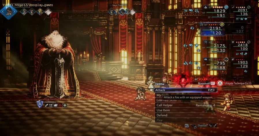Octopath Traveler 0: Comment vaincre le roi Pardis III