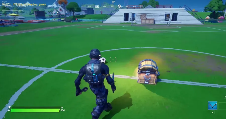 Fortnite: but sur le terrain de football de Pleasant Park 