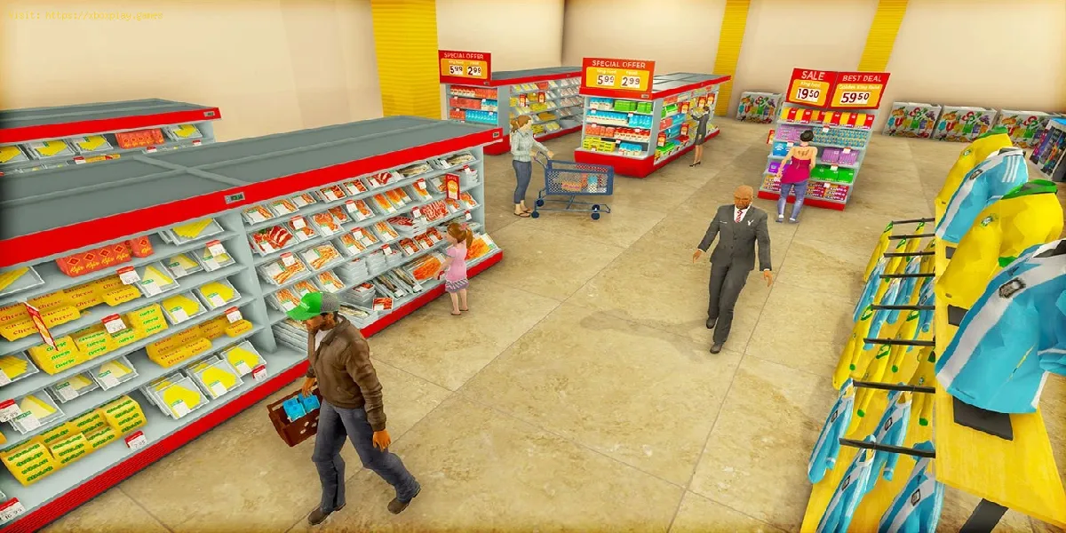vaciar estantes artículos en Supermarket Simulator