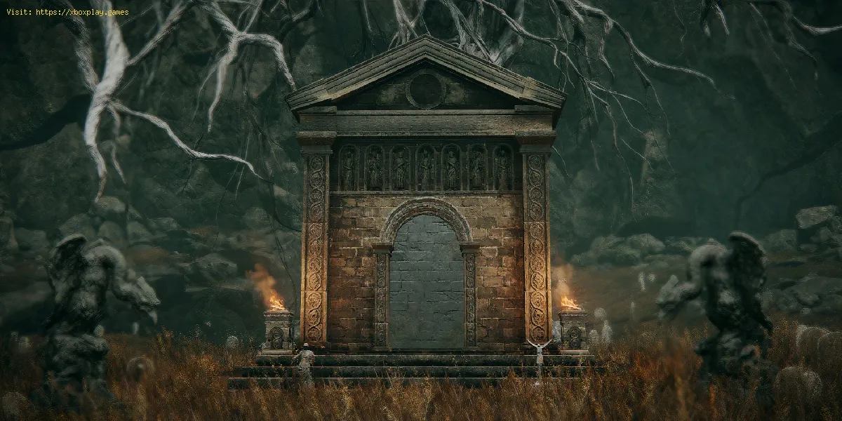 Erreiche das westliche Namenlose Mausoleum im Elden Ring.