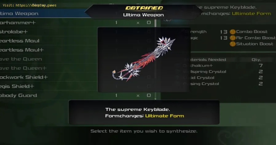 Guia de Kingdom Hearts 3: Como obter a Ultima Weapon 3