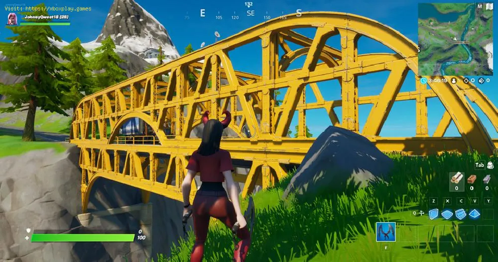 Fortnite：1回の試合で5つの色の橋で踊る方法