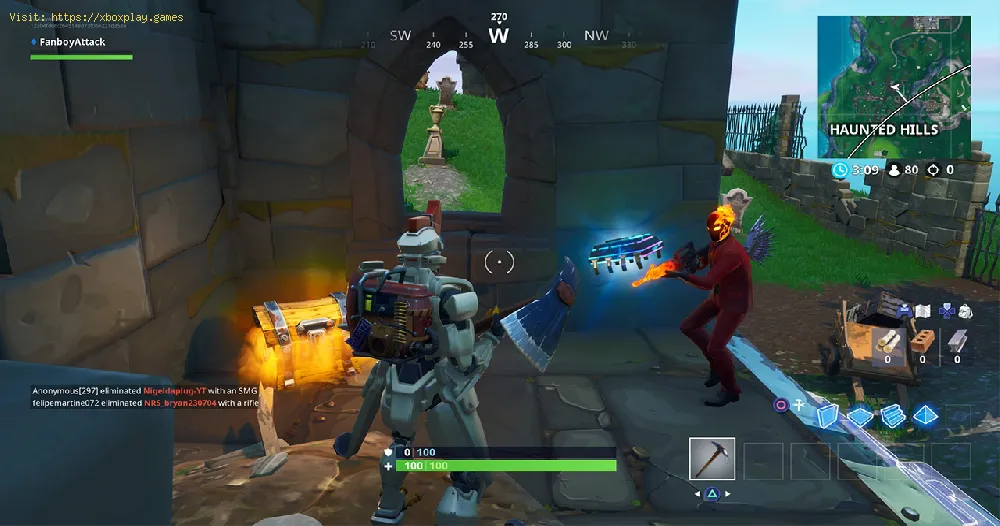 Find the puzzle piece in Haunted Hills - Fortnite Fortbyte 55