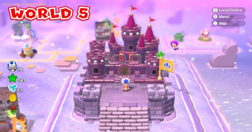 Super Mario 3D World + Bowser's Fury：世界の城の緑の星とスタンプを見つける場所5
