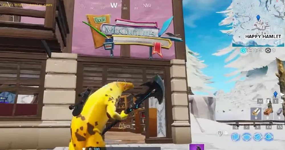 Fortnite Fortbyte 68: where to find in snowy town bookshop