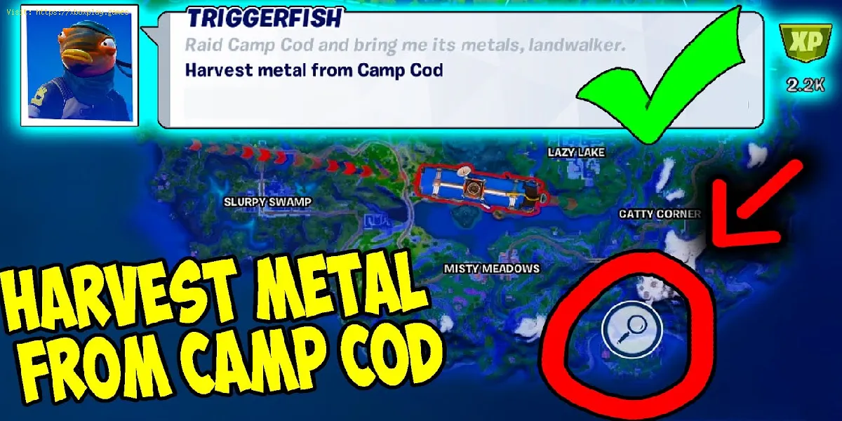 Fortnite: Onde Encontrar Camp Cod Harvest Metal