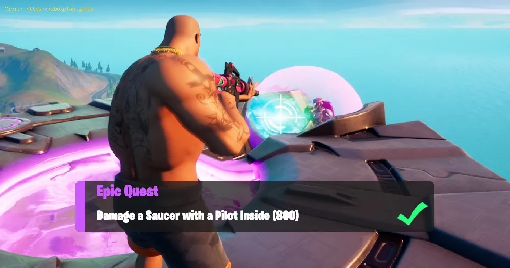 Fortnite: How to Damage a Saucer with a Pilot Inside