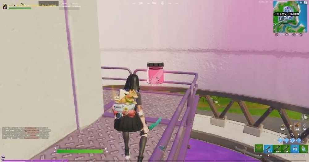 Fortnite: Where to Find Bottles of Cuddly Pink at Steamy Stacks