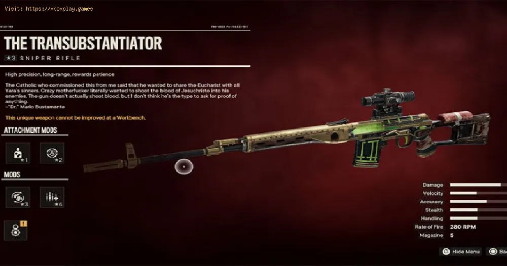Far Cry 6: How to get The Transubstantiator sniper rifle