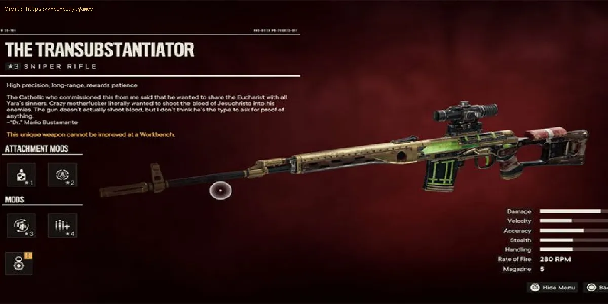 Far Cry 6: Comment obtenir le fusil de sniper de transsubstantiation