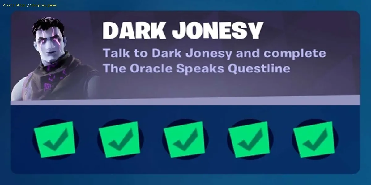 Fortnite : Alle Herausforderungen der Lochkarte "Das Orakel spricht" von Dark Jonsey.