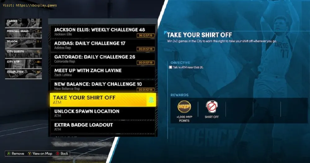 NBA 2K22 The City: How to take off your shirt