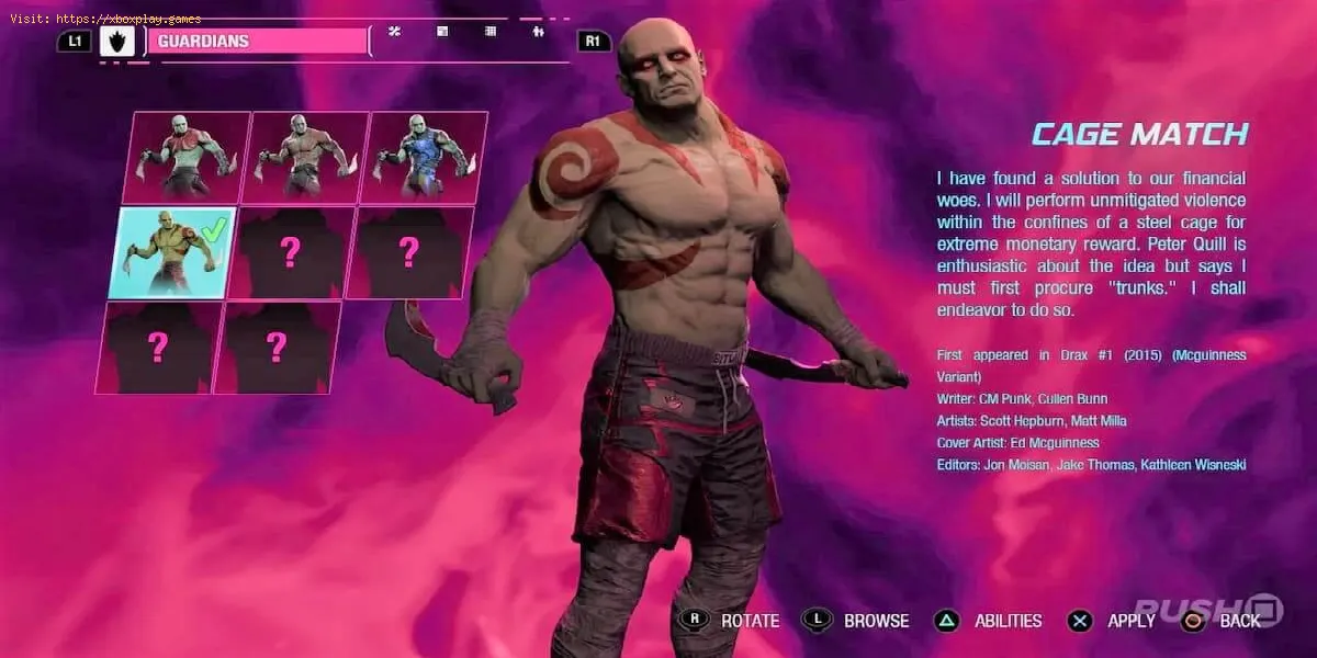Guardians of the Galaxy: Como obter a roupa de combate Drax's Cage