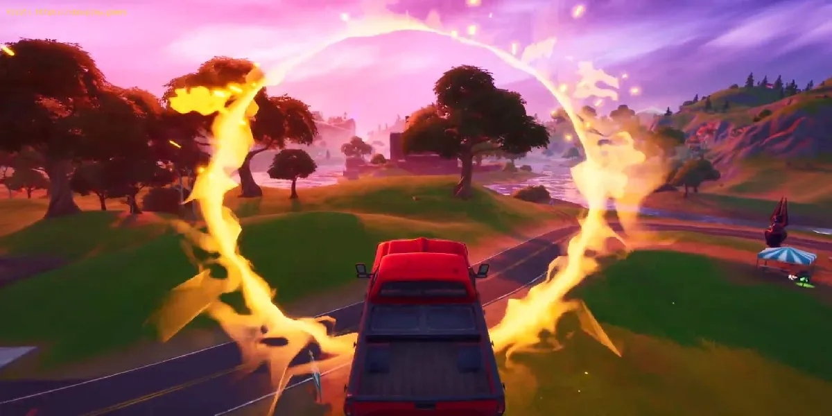 Fortnite: Onde pular através dos anéis em chamas em um veículo