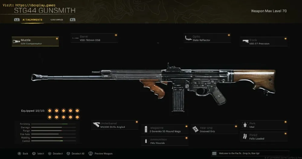 Call of Duty Warzone Pacific：STG44の最高の機器