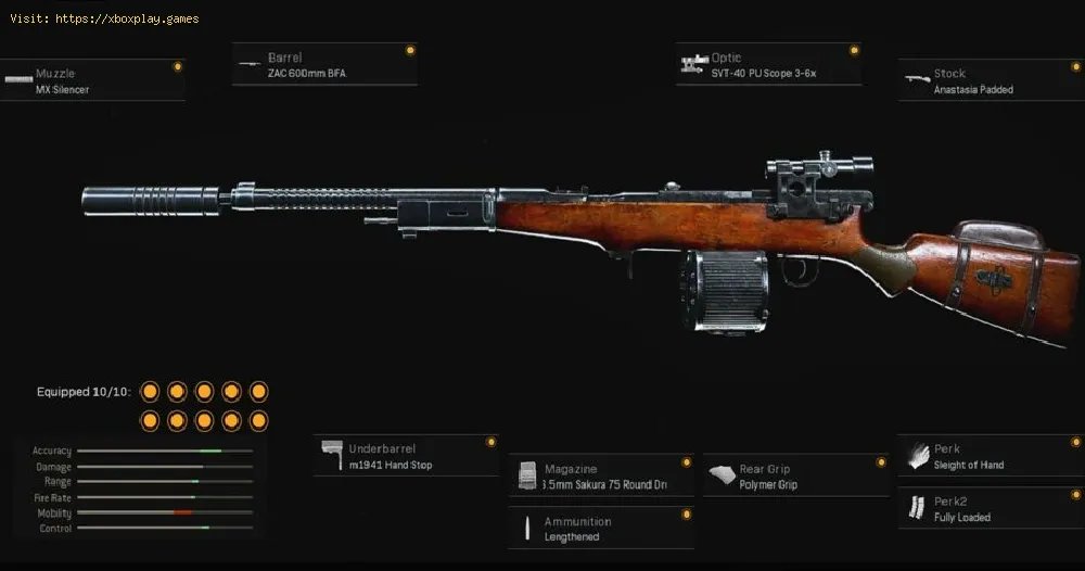 Call of Duty Warzone Pacific：SVT-40の最高の機器