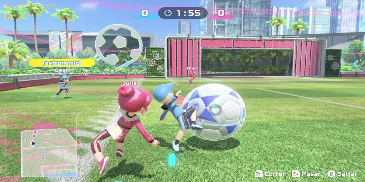 Nintendo Switch Sports: Como comemorar um gol de futebol