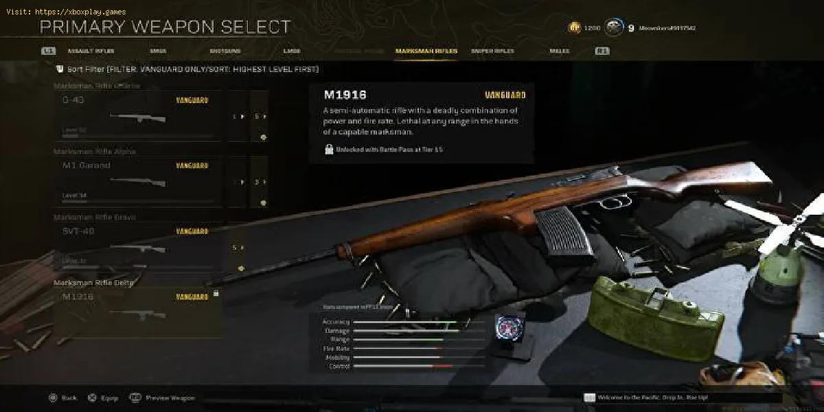 Call of Duty Vanguard - Warzone : Comment débloquer le fusil de tireur M1916.