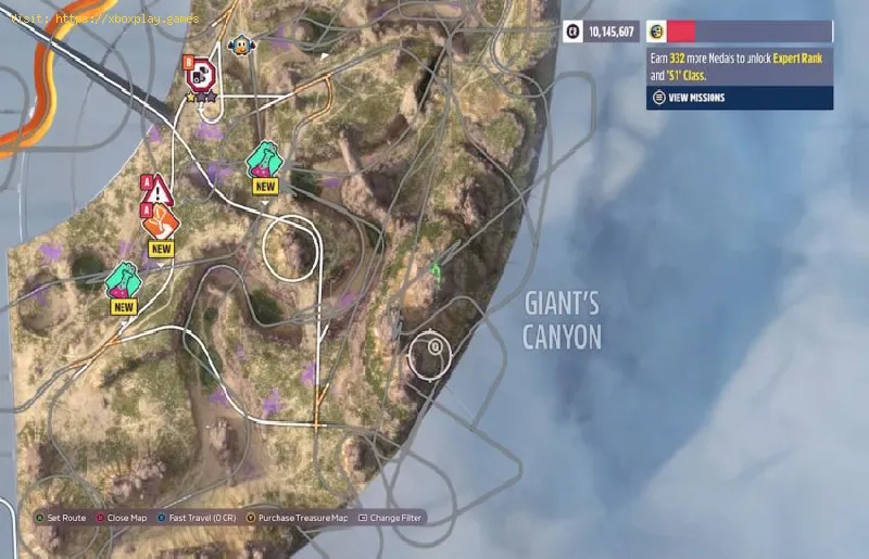 Como chegar ao Canyon do Gigante em Forza Horizon 5