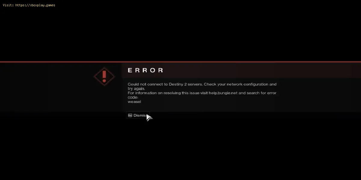 Come correggere l'errore Destiny 2 WEASEL