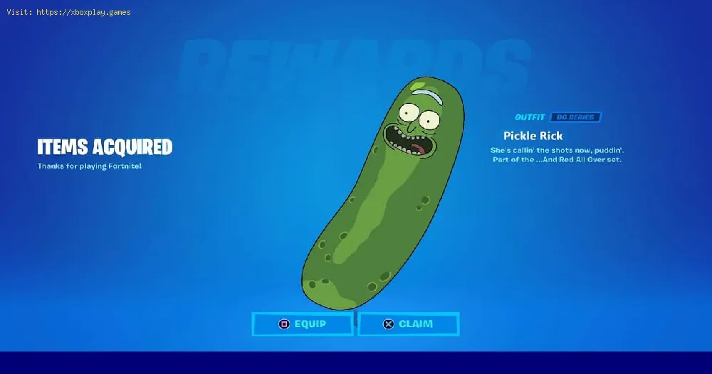 How to get the Pickle Rick Backbling in Fortnite