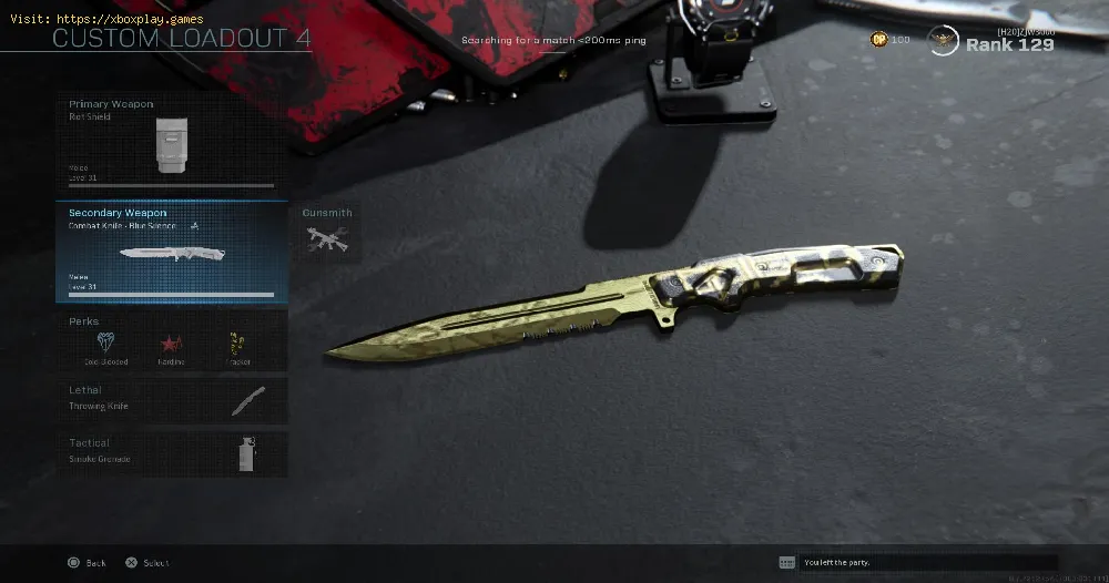 How to Equip Knife in MW2