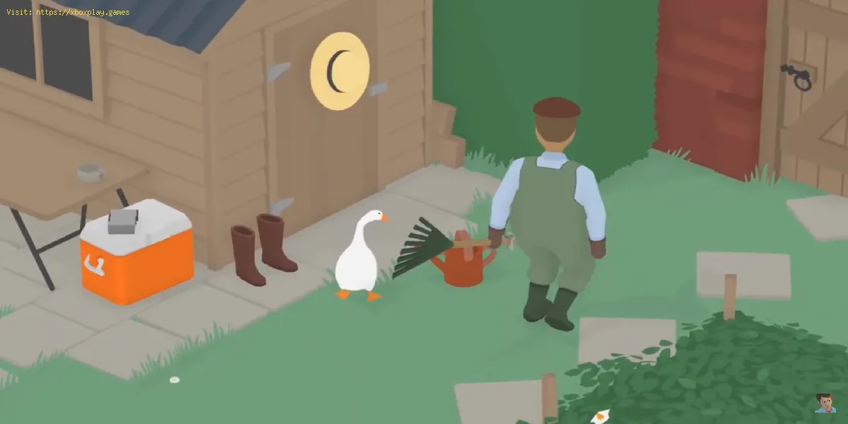 Untitled Goose Game: come far indossare al guardiano il cappello da sole.