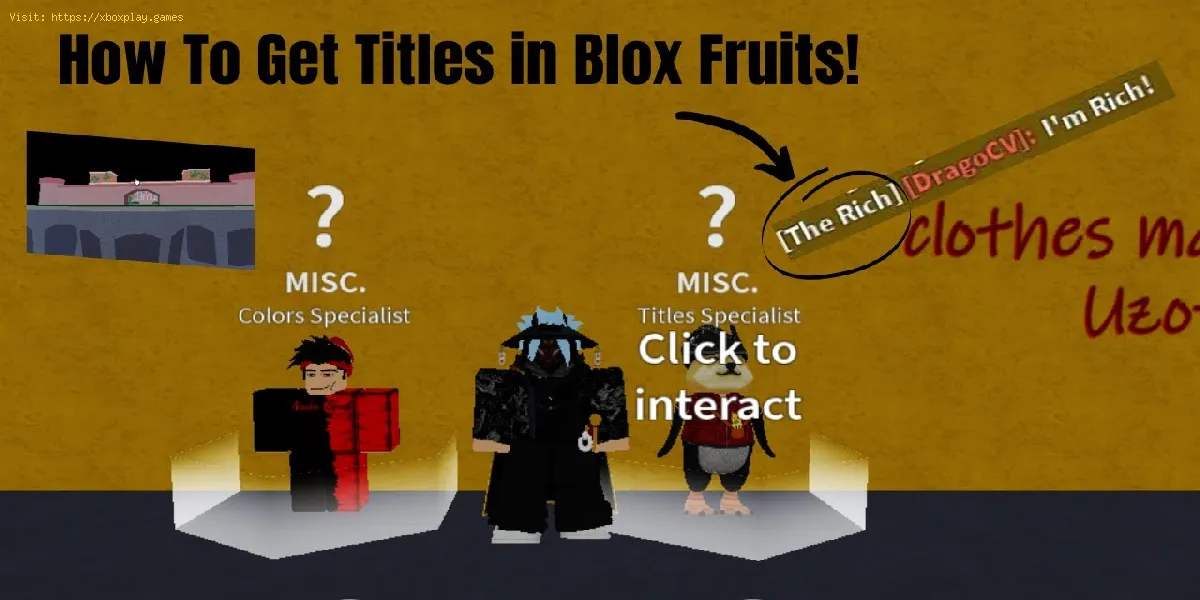Como equipar títulos em Blox Fruits