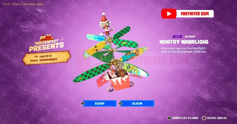 How To get Wintry Whirligig Glider In Fortnite